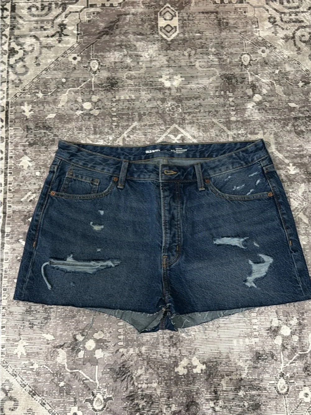 Old Navy Medium Blue Distressed Denim Shorts